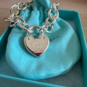 Return to Tiffany & Co. Heart Lock Bracelet - NEW- Large